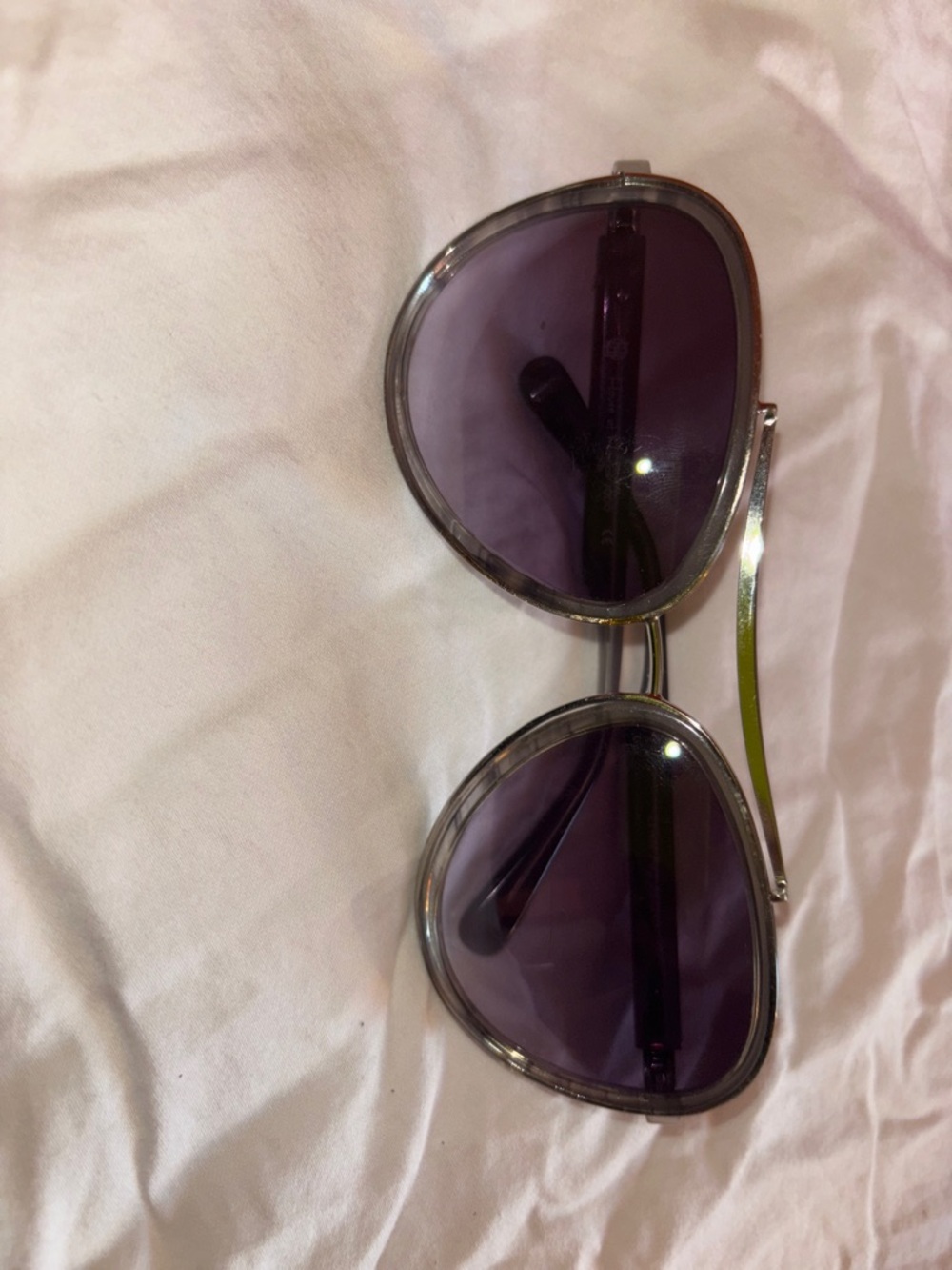 House of Harlow 1960 Purple Lens Women's Sunglasses - Silver Frame